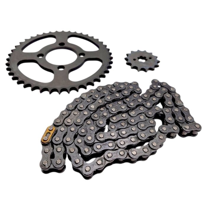 Kit De Sprock Engrane Y Cadena Ct 100 Bajaj Original - Imagen 4