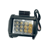 FARO AUXILIAR LED CUADRADO 3 FILAS 12 LED BLANCO CONTORNO AZUL CON LUZ ALTA, BAJA Y ESTROBO - Imagen 2