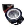 FARO REDONDO 3 LED CON LUPA LUZ FIJA, ESTROBO OPCIONAL CONTORNO AMARILLO