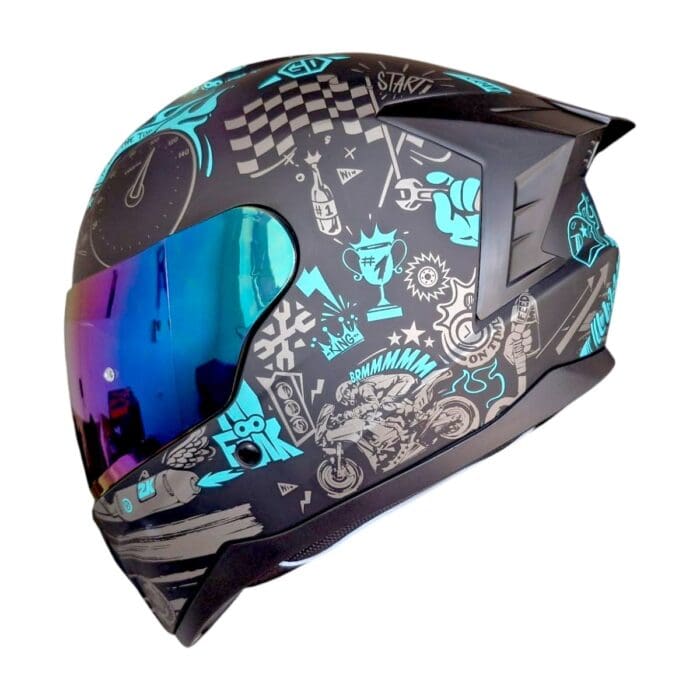 Casco Md M70 Full Face Mat Black/blue T-xl - Imagen 7