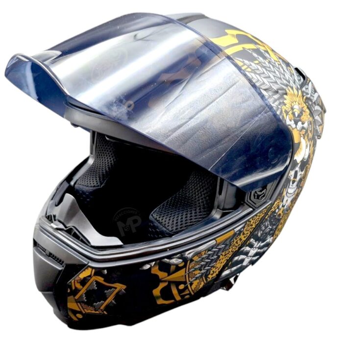 Casco Litio Obsidian Dorado Kov Original - Imagen 9