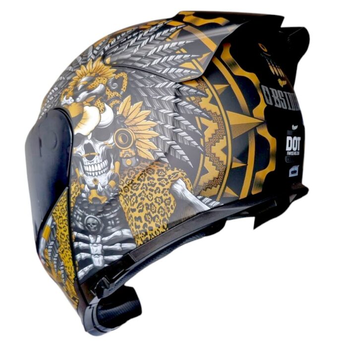 Casco Litio Obsidian Dorado Kov Original - Imagen 3
