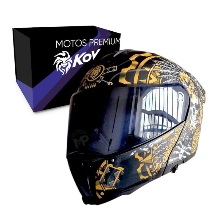 Casco Litio Obsidian Dorado Kov Original