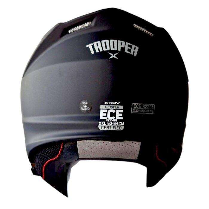 X-kov Casco Trooper Negro Mate Original - Imagen 4