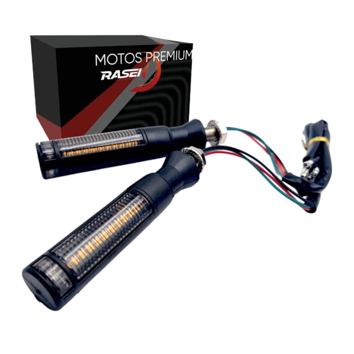 Direccional LED tipo barril azul-amarillo universal