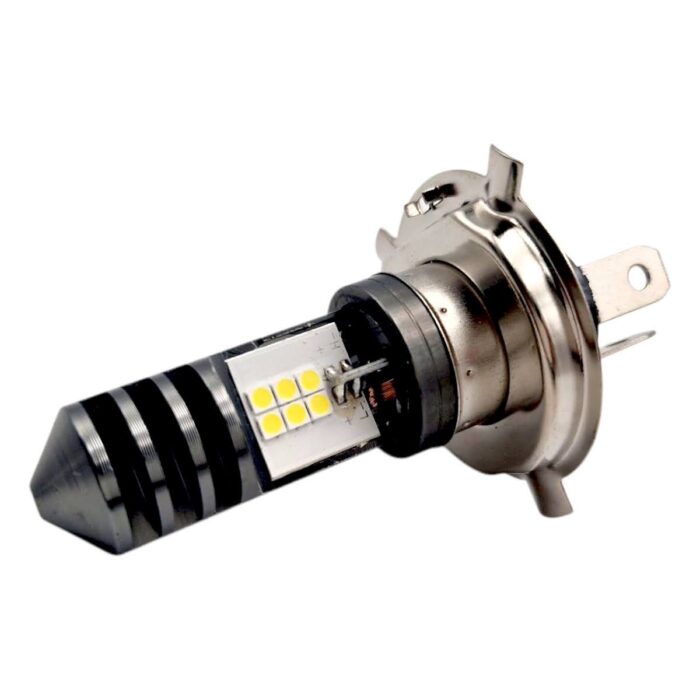 Foco faro 12 hiper LED H4 carcasa verde luz blanca - Imagen 4