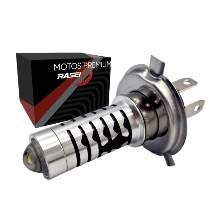 Foco faro H4 lupa hiper LED amar-blanco vela azul