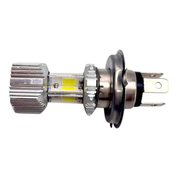 Foco faro LED H4 blanco ocho lados carcasa plata - Imagen 2