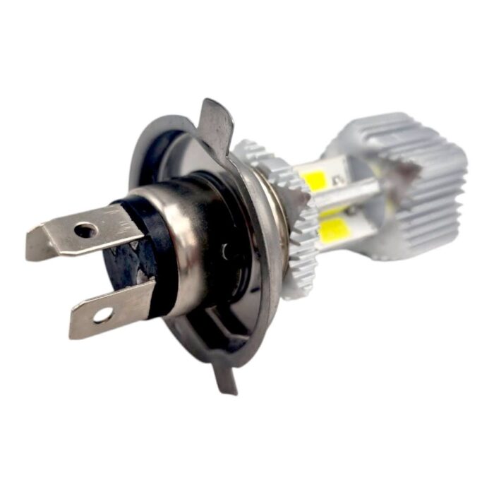 Foco faro LED H4 blanco ocho lados carcasa plata - Imagen 3