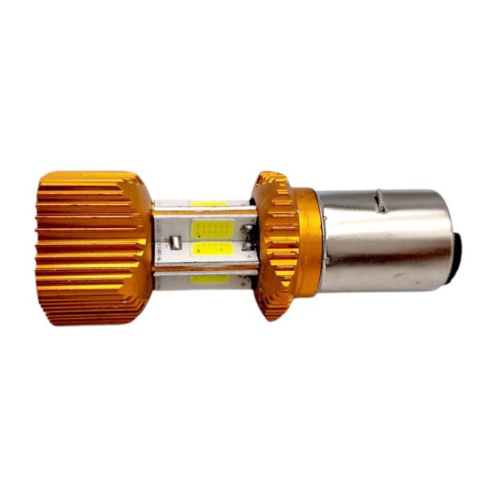 Foco faro LED media vuelta blanco carcasa dorada - Imagen 3