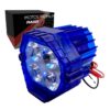 Faro redondo LED blanco carcasa azul contorno RGB