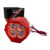 Faro redondo LED blanco carcasa roja contorno RGB