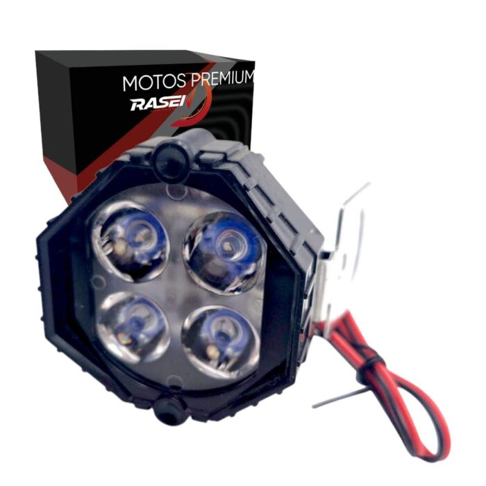 Faro redondo 4 LED blanco alta, baja y estrobo