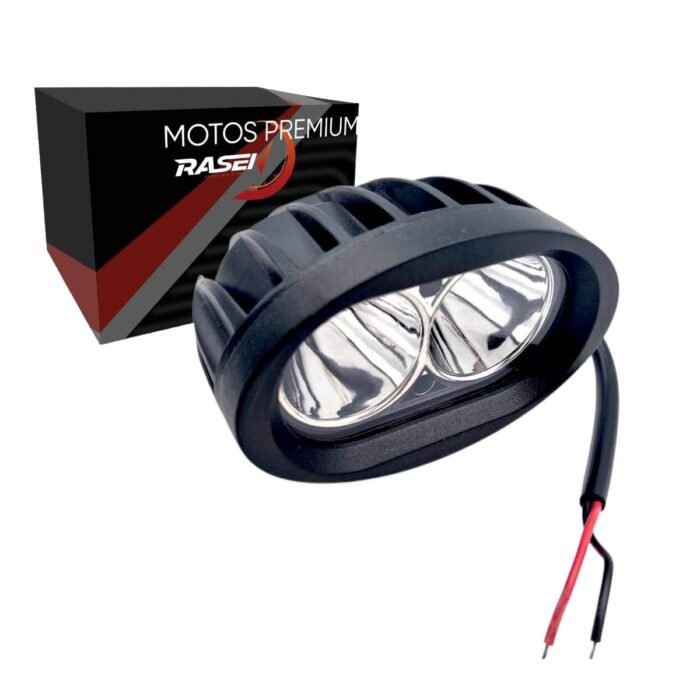 Faro 2 LED blanco ovalado 2 celdas alta y estrobo