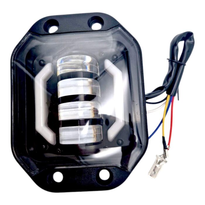 Faro LED 4 estrobo ojo ángel contorno blanco-amarillo - Imagen 2