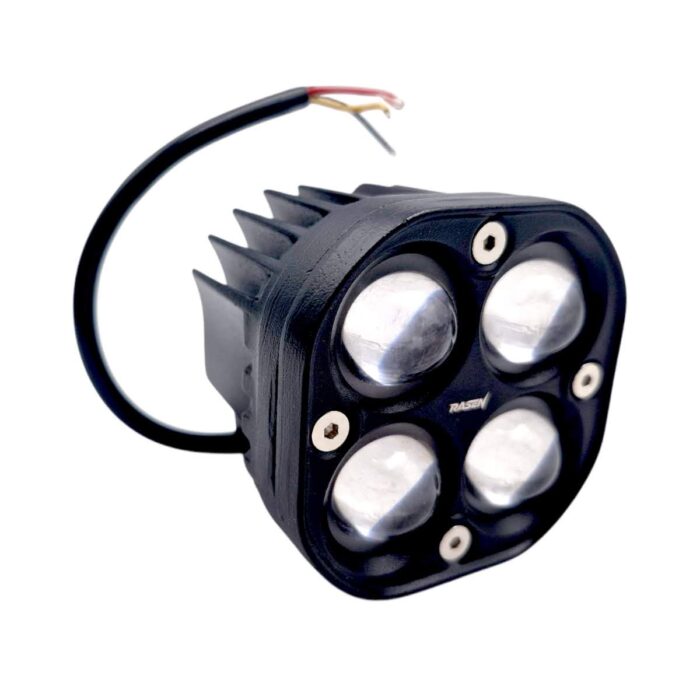Faro auxiliar hexagonal 4 LED lupa blanco y amarillo - Imagen 4