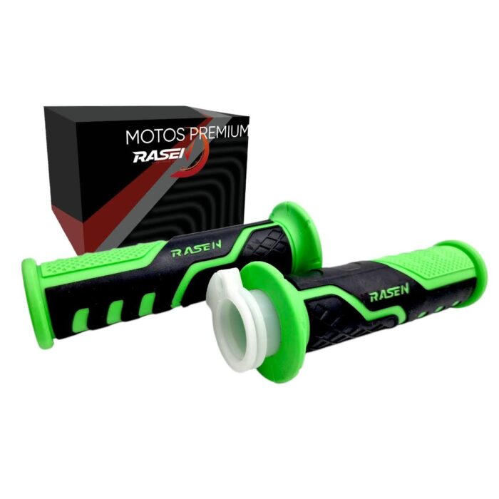 Puño caucho antiderrapante negro con verde