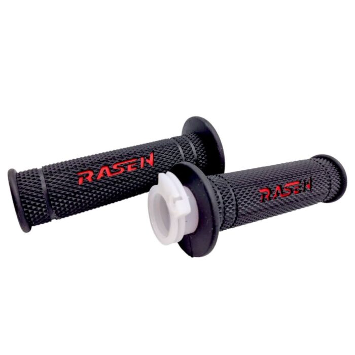 Puño caucho deportivo ranurado negro con rojo - Imagen 3
