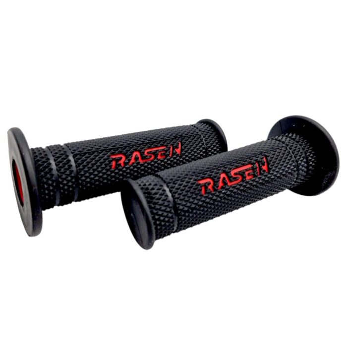 Puño caucho deportivo ranurado negro con rojo - Imagen 4