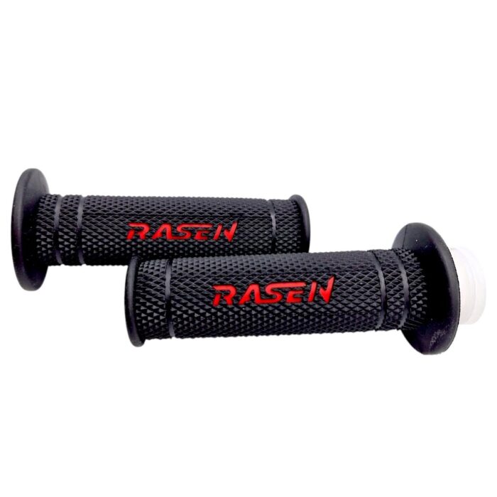 Puño caucho deportivo ranurado negro con rojo - Imagen 2