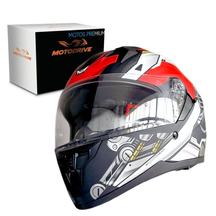 Casco M67 Full Face Vps Mat Black/red T-m Motodrive Original